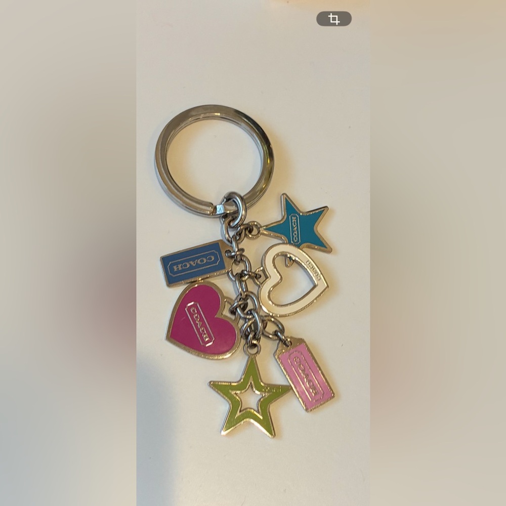 Coach Vintage COACH Hearts And stars Multicolor Multi Keychain Fob Purse Charm